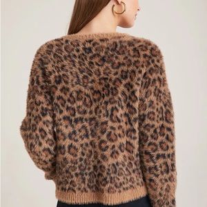 Bella Dahl Fuzzy Leopard Slouchy Sweater